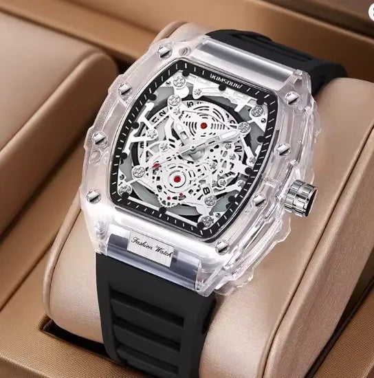 Luxury Transparent Skeleton Fashion Watch for Men – Premium Sports Style Wrist Watch Richard mille