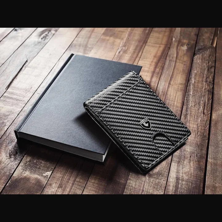 Best Leather Mens Slim Carbon fibre Wallet for Men Minimalist Genuine Leather Carbon Fibre | RFID Blocking Bifold Credit Card Holder | Futuristic Wallets for Men |